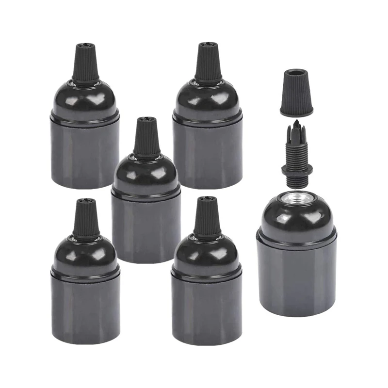 6-Pack Bakelite Lamp Holder E26/ E27 Light Socket Vintage Bulb Socket ES Screw Lampholder For Ceiling/Pendent/Floor 5pcs vintage tube 8pin pcb bakelite k8a base socket 6550 kt88 6n8p valve