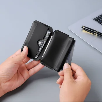 Portafoglio pieghevole da uomo innovativo con portamonete con chiusura automatica Porta carte in materiale Tpu durevole Portafoglio portachiavi magnetico minimalista