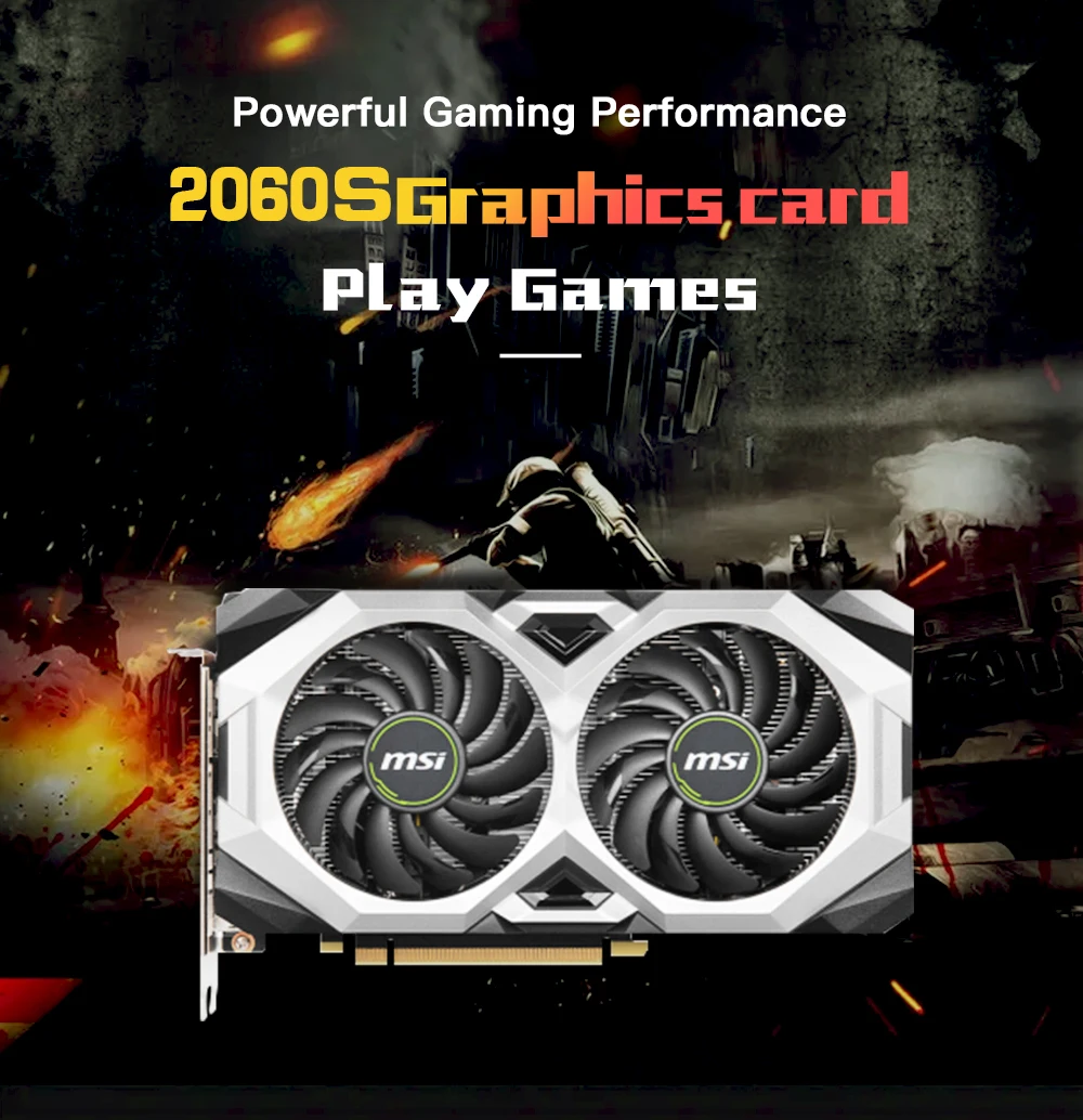 MSI NVIDIA GeForce Gaming RTX 2060 Super 8GB GDRR6 256-Bit HDMI/DP G-Sync Turing Architecture Overclocked Graphics Card (RTX 206 external graphics card for pc