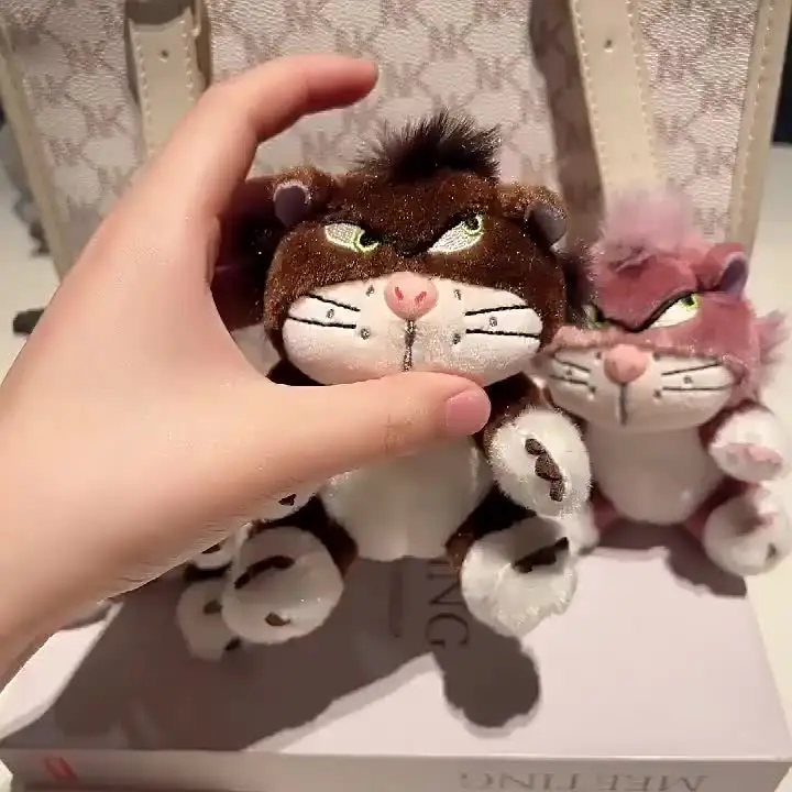 Porte-clés Peluche Chat Lucifer Mignon - Déco Sac à Dos Jouet Original