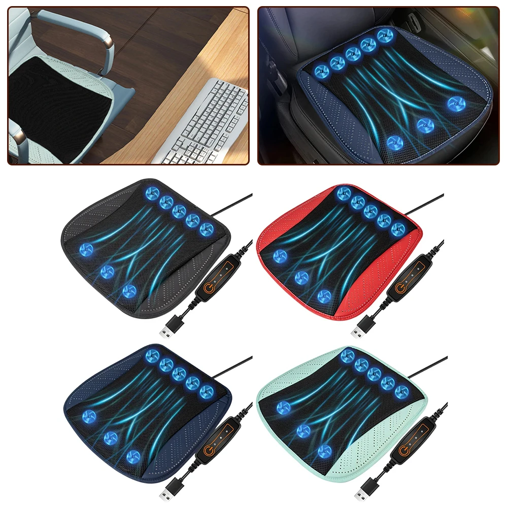 

Car Summer CoolingSeat Cushion With USB 8Fan 3Levels Adjustable Cooling Cushion 2024 Hot Sale Brand New And High Quality