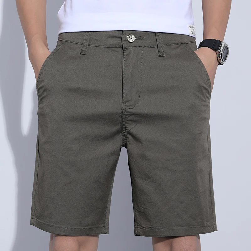 

5 Colors Classic Style Men's Slim Shorts 2023 Summer New Business Fashion Thin Stretch Short Casual Pants Male Beige Khaki Gray