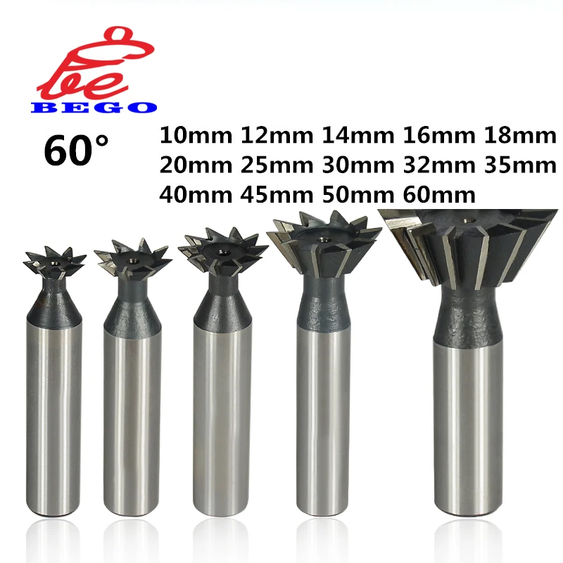 3/8" HSS Dovetail Cutter - 60 Degree Angle, High Speed Steel, For Milling Machines