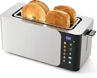 ECT5924D SmartToast Digital Long Slot 4 Slice Toaster 1.5” Wide Slots for Thick Breads & Bagel Function LED Touch Screen 1