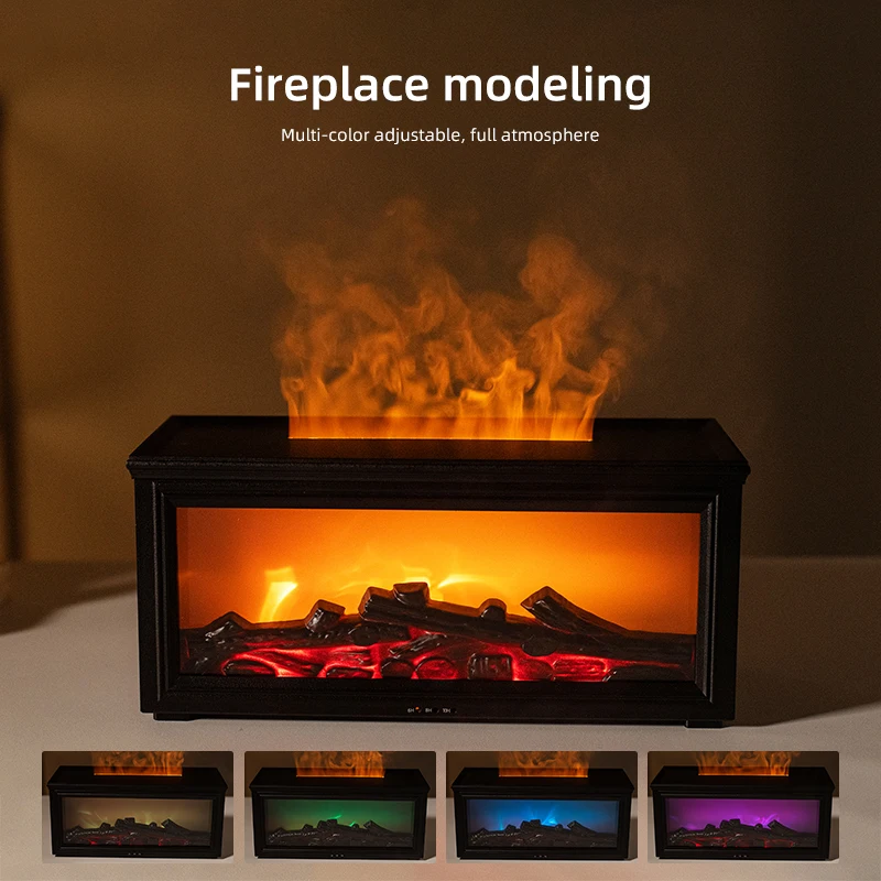 7 Colors Of Essential Mini Flame Fireplace Humidifier Aromatherapy Oil Diffuser AG-HY05_voghion.com