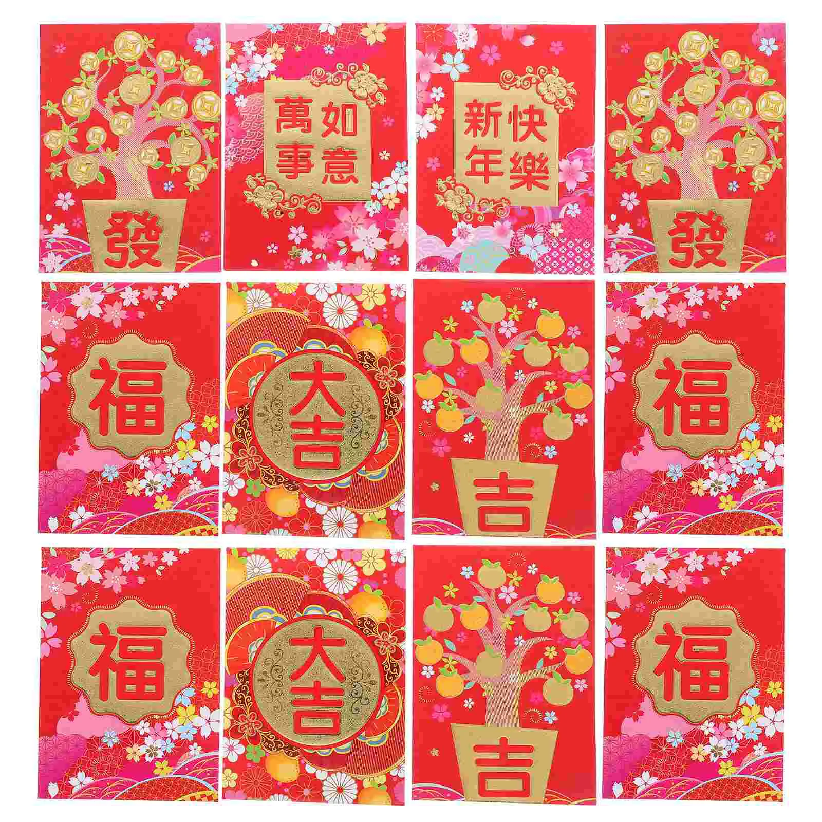 60 Pcs Lai Shi Feng Hong Bao Chinese New Year Red Envelopes for Lunar Decorations 5