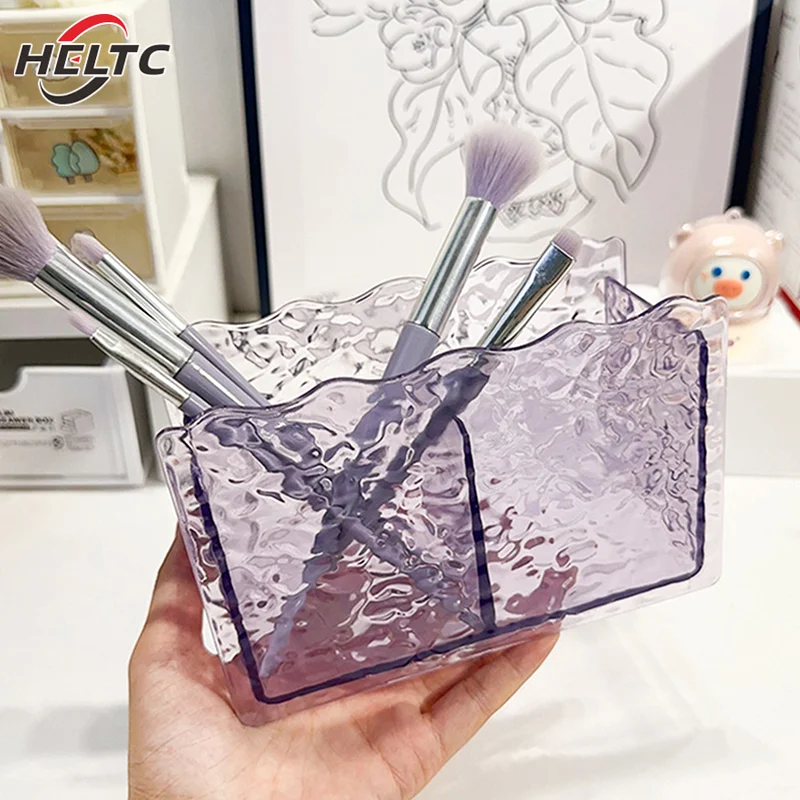 물 리플 아크릴 화장품 보관함, 메이크업 브러쉬 거치대 정리함 립스틱, 눈썹 연필, 욕실 보관 디스플레이 스탠드