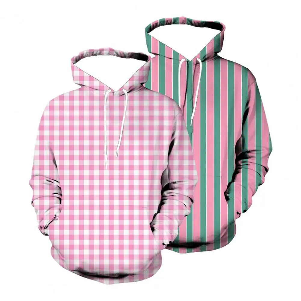 Hoodie 3d Print Drawstring Hoodie with Big Patch Pocket Elastic Cuff for Fall Spring Unisex Soft Warm Pullover Men Loose Fit