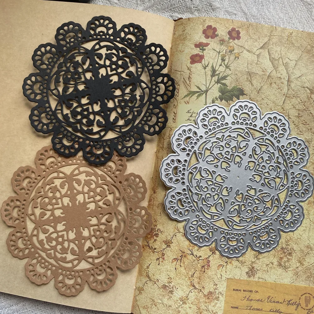 Round Lace Lace Metal Cutting Dies Stencils for DIY Scrapbooking/album Decorative Embossing Paper Craft Cards Embellishments New