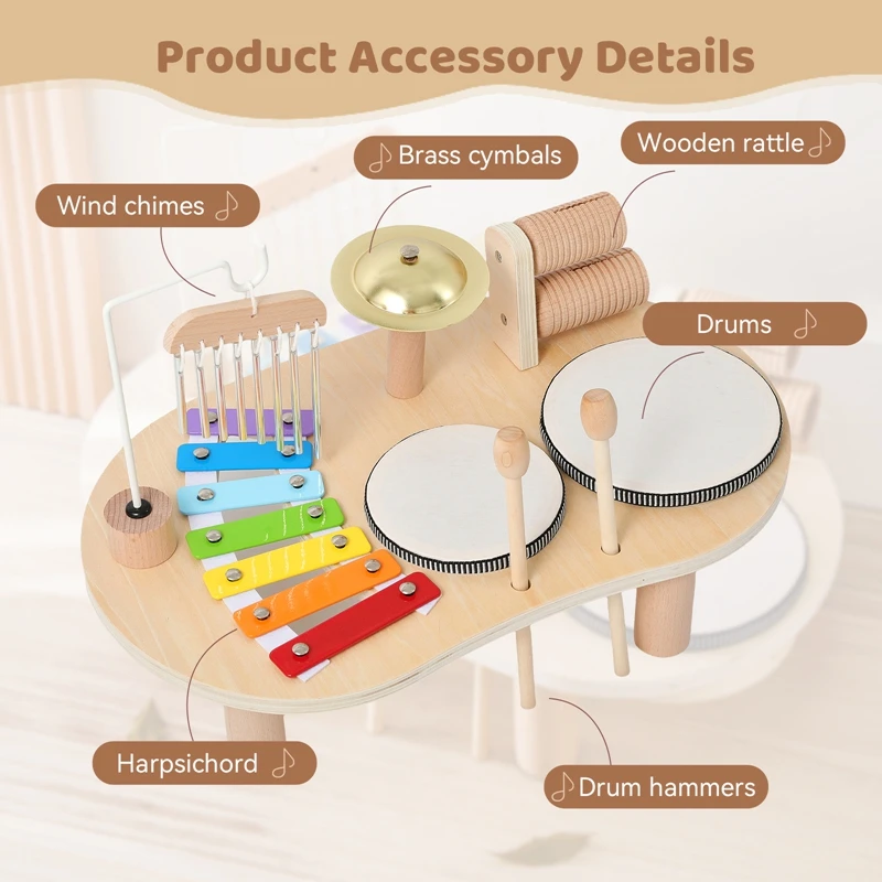 Cloches éoliennes pour bébé, hochet, jouets éducatifs Montessori, Instruments de musique en bois – Image 5
