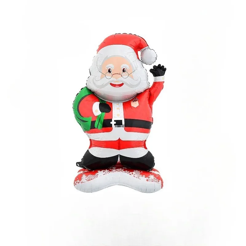 3D Standing Santa Claus Foil Balloon - Self-Standing Christmas Decoration for Xmas/New Year Parties, Family Holiday Home Decor
