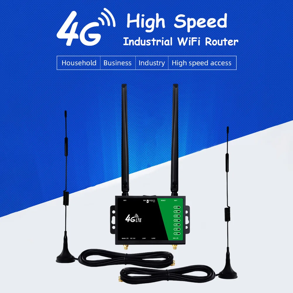 4G Wireless Router with SIM Card Slot 4 Antennas 4G LTE CPE Router 150Mbps Firewall Protection Modem Router for Home Office