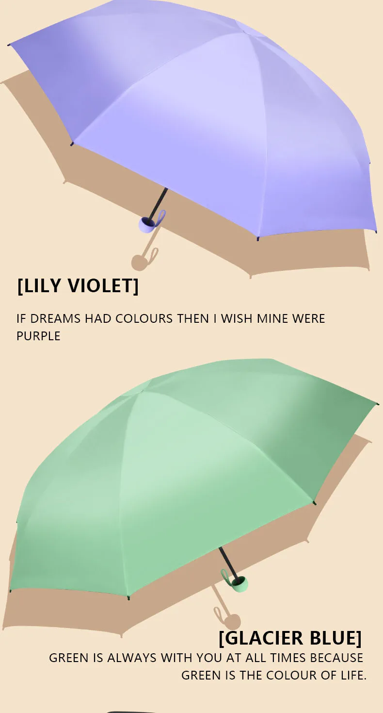 Capsule umbrella small and portable solid color sunshade for Women and Rain Dual Use Protection sun umbrella capsule umbrella