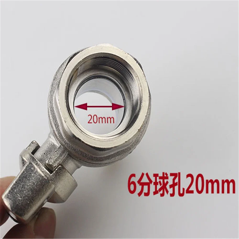 Full Diameter Copper Ball Valve Thickened Dn15 / Dn20 Copper Ball Core Straight Through Hot And Cold Water Switch Valve