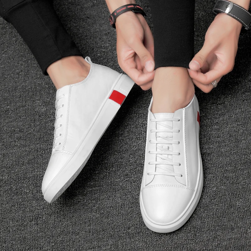 Soft Sole Lace Up Oxford Shoes Sneakers Casual Leather Outdoor Shoes Non-Slip Mens Shoes Handmade Leisure Walk Footwear Sneakers 6