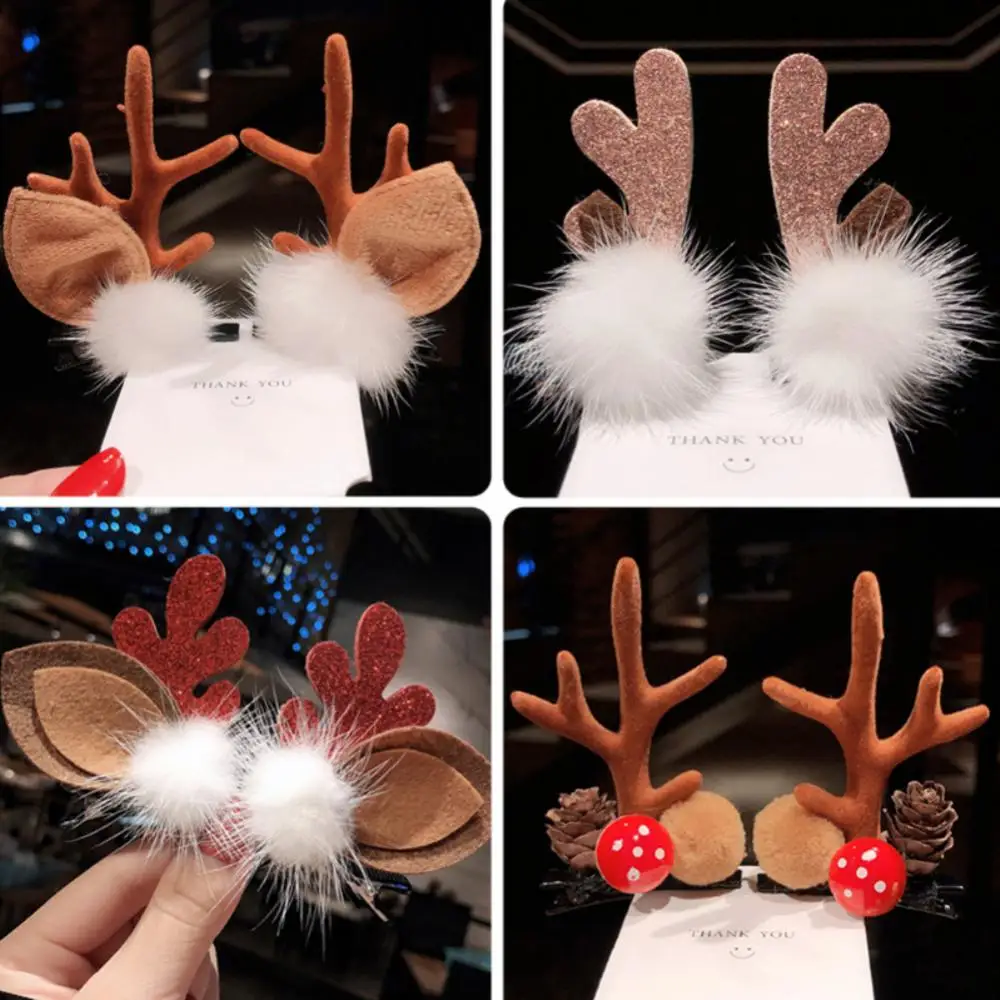 1/3/5PAIRS Fresh And Sweet Girl Top Clips Versatile Hairpin Festive Elements Christmas Hair Clips