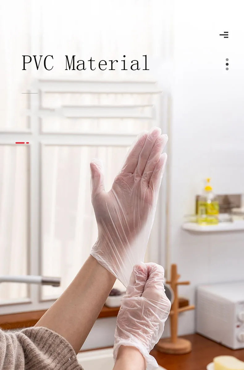 Description Picture 4 of itemDisposable Food Grade PVC Gloves for Restaurant Kitchen BBQ Cleaning, 100pcs, Eco - friendly Plastic Gloves Gadget