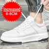 Casual Genuine Leather Inner Height Increase Men Shoes 6/8CM Invisible Increasing Thick Sport Shoes Outdoor Sneakers Big Size 45 1