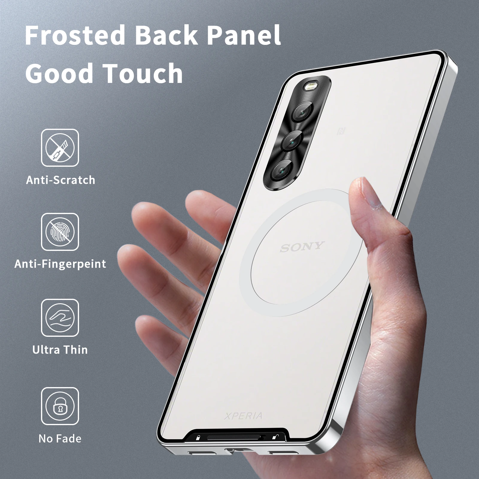 Lightweight Metal Cover For Sony Xperia 10 V Case 1 5 IV Aluminum Frame Translucent Magnetic Core Hard Back Built-in Camera Lens