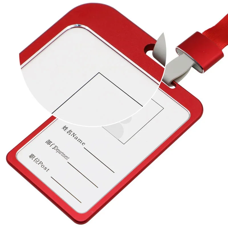 Fashion Unisex Card Cover Women Lanyard Aluminum Alloy Work ID Card Holder Business Work ID Badge Holder Metal Bags Case card holder id card case business card holder id card holder credit card holder wallet card holder card wallet document card wallet wallet card bag