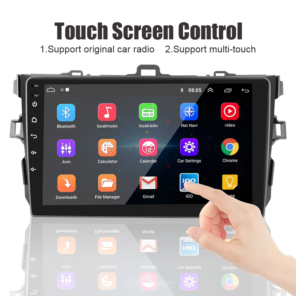 

GPS Bluetooth WiFi Android 10.1 Car Radio Video output 9 Inch 2 Din Hands-free For Toyota Corolla 2007-2013 MP5 Player