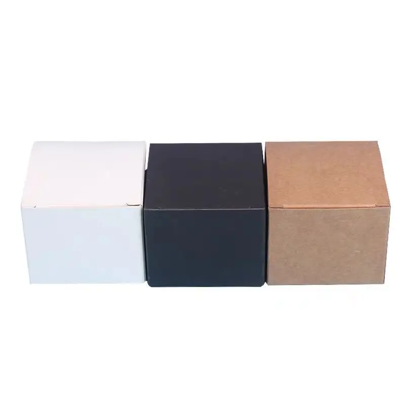 

5pcs 4 Sizes Brown Carton Kraft Paper Square Paper Box,small White Cardboard Paper Packaging Box,Craft Gift Soap Packaging Box