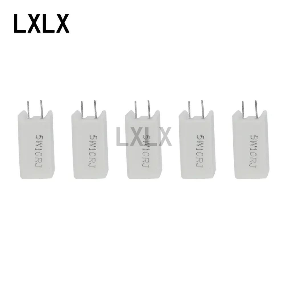 10PCS 5W Ceramic Vertical Cement Resistor 0.1~6.8K Ohm 5% 0.15R 0.22R 0.25R 0.39R 0.47R 1R 2R 10RJ 100R 150R 1K Ohm 5W cement resistor