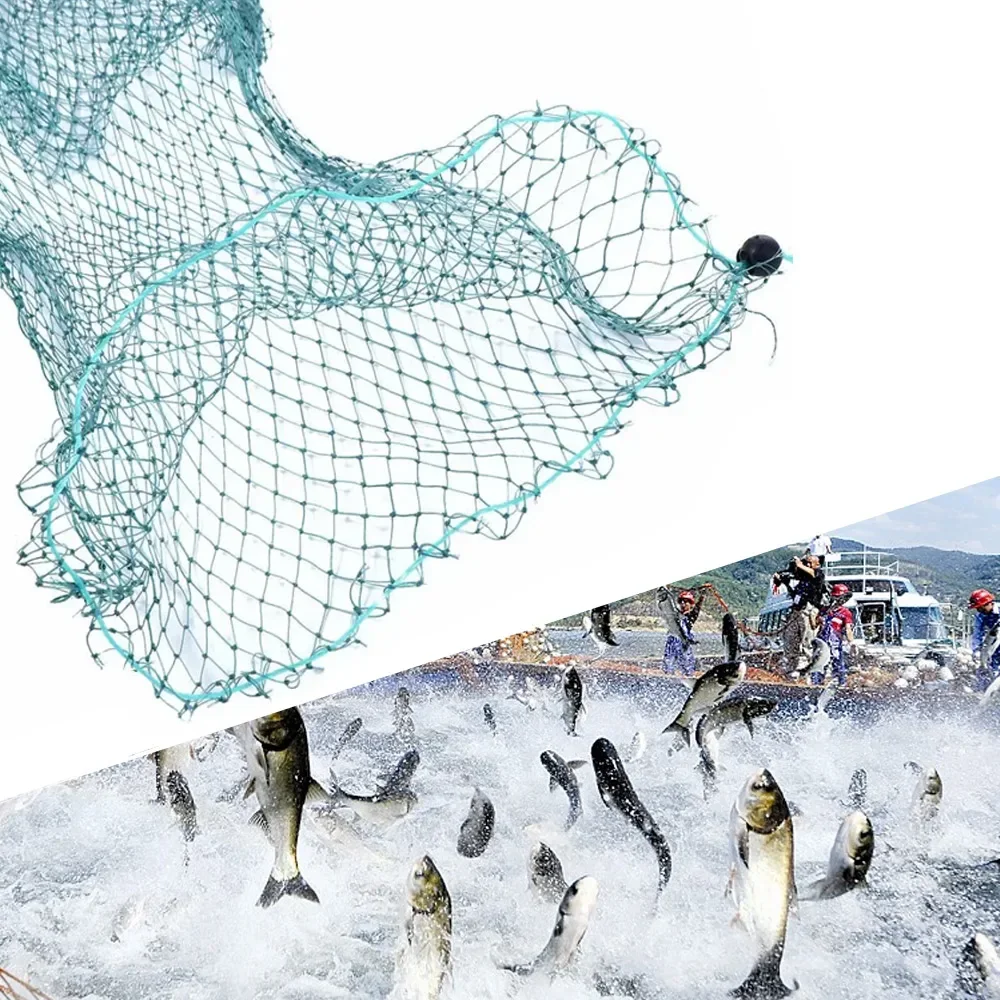 1pc Flat Bottom Fixable Fishing Net 4 Strands of Thread Fishpot Trap Bundle Mouth 0.7/1m Foldable Nylon Storage Fish Fishing Net
