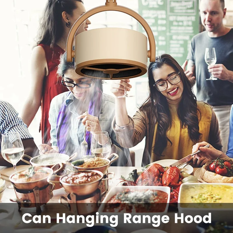 Desktop Range Hood, Portable Range Hood With 2 Speed Exhaust Fan, Adjustable Hanging Mini Extractor Hood For BBQ A Easy Install 3