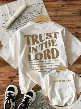 Trust in The Lord Christian Bible Verse Graphic Women's T-Shirt Casual Loose Crew Neck Short Sleeve, Soft All-Season Daily Top 1