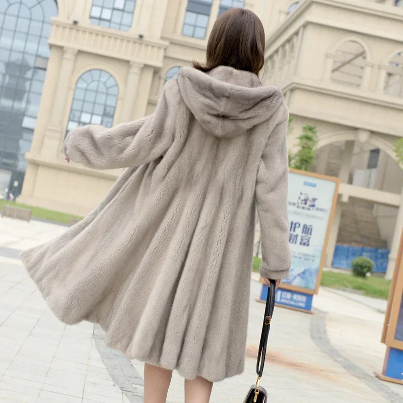 Vera Pelliccia Cappotto Donna Lusso Inverno 2023 Cappotti Di Visone Con Cappuccio Eleganti Giacche Di Pelliccia Di Visone Per Le Donne Giacca Outwears