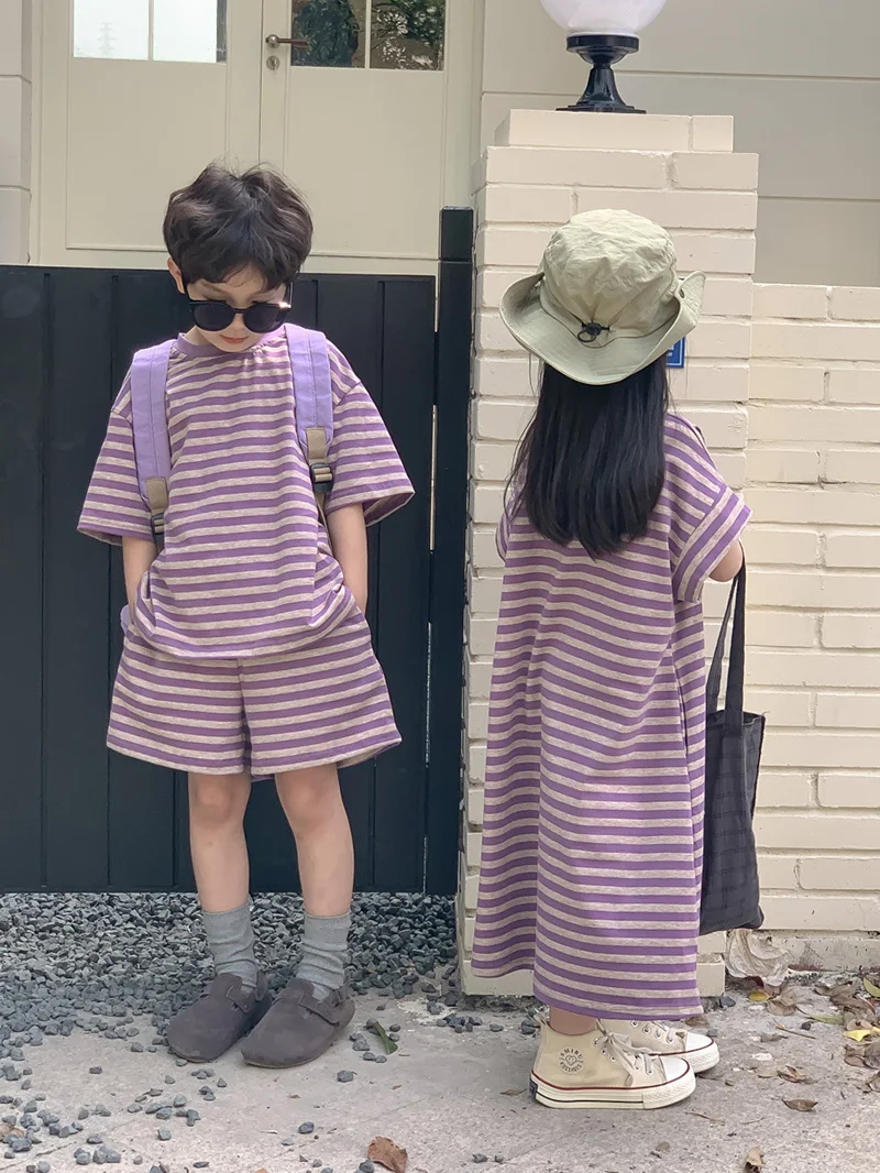 Summer Kids Striped Clothing Set