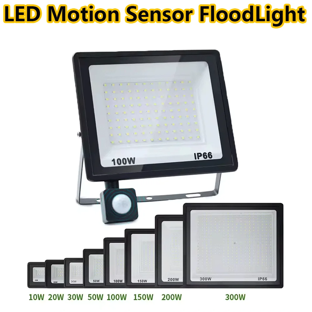 Outdoor flood light LED PIR Motion Sensor projector 220V IP66 Waterproof outdoor led spot LED Spotlight For Garden Street Light Led Flood Light Led Motion Sensor Light