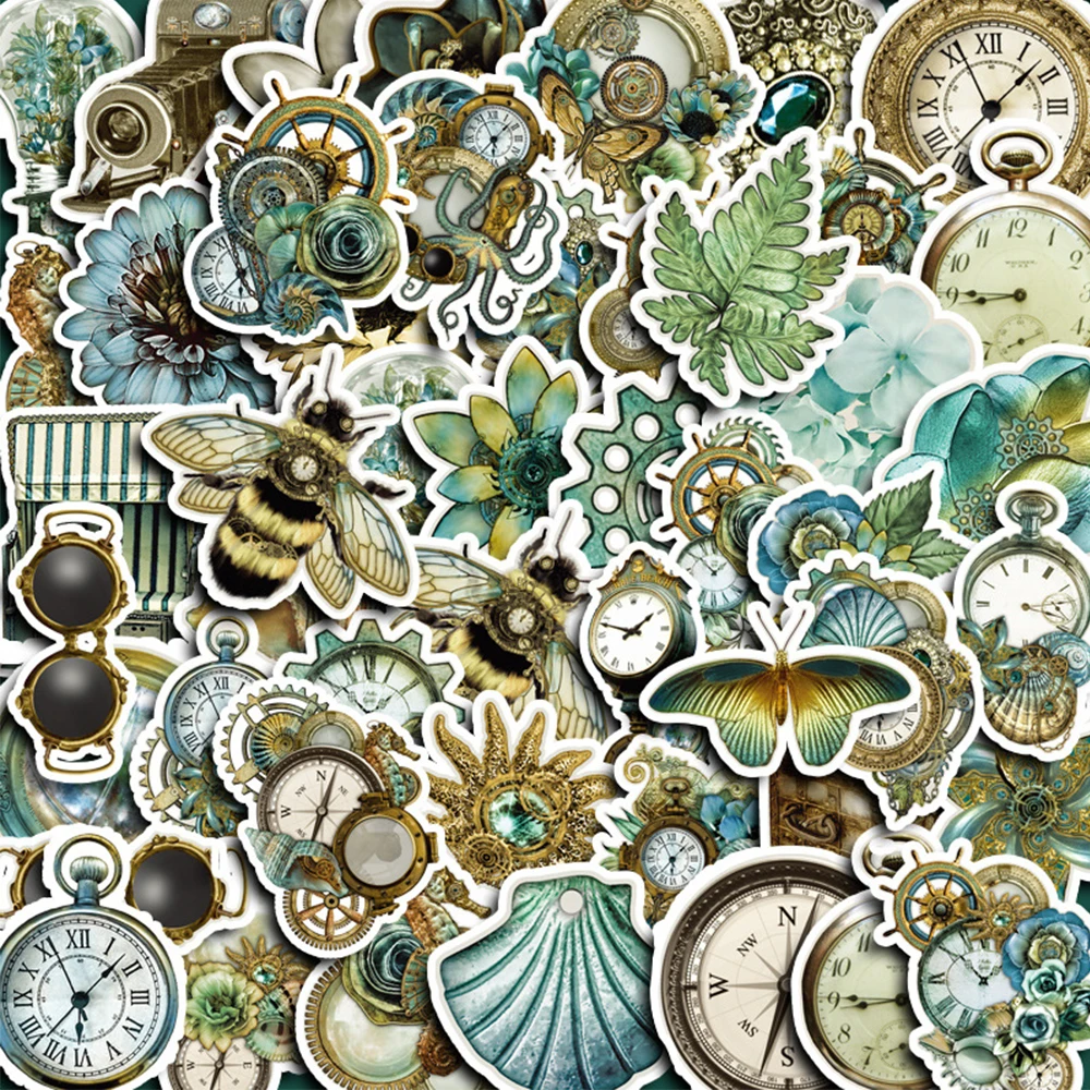 

10/30/50pcs Cartoon Green Boho Graffiti Stickers Stationery Phone Case Luggage Fridge Aesthetic INS Vintage Stickers for Kid Toy