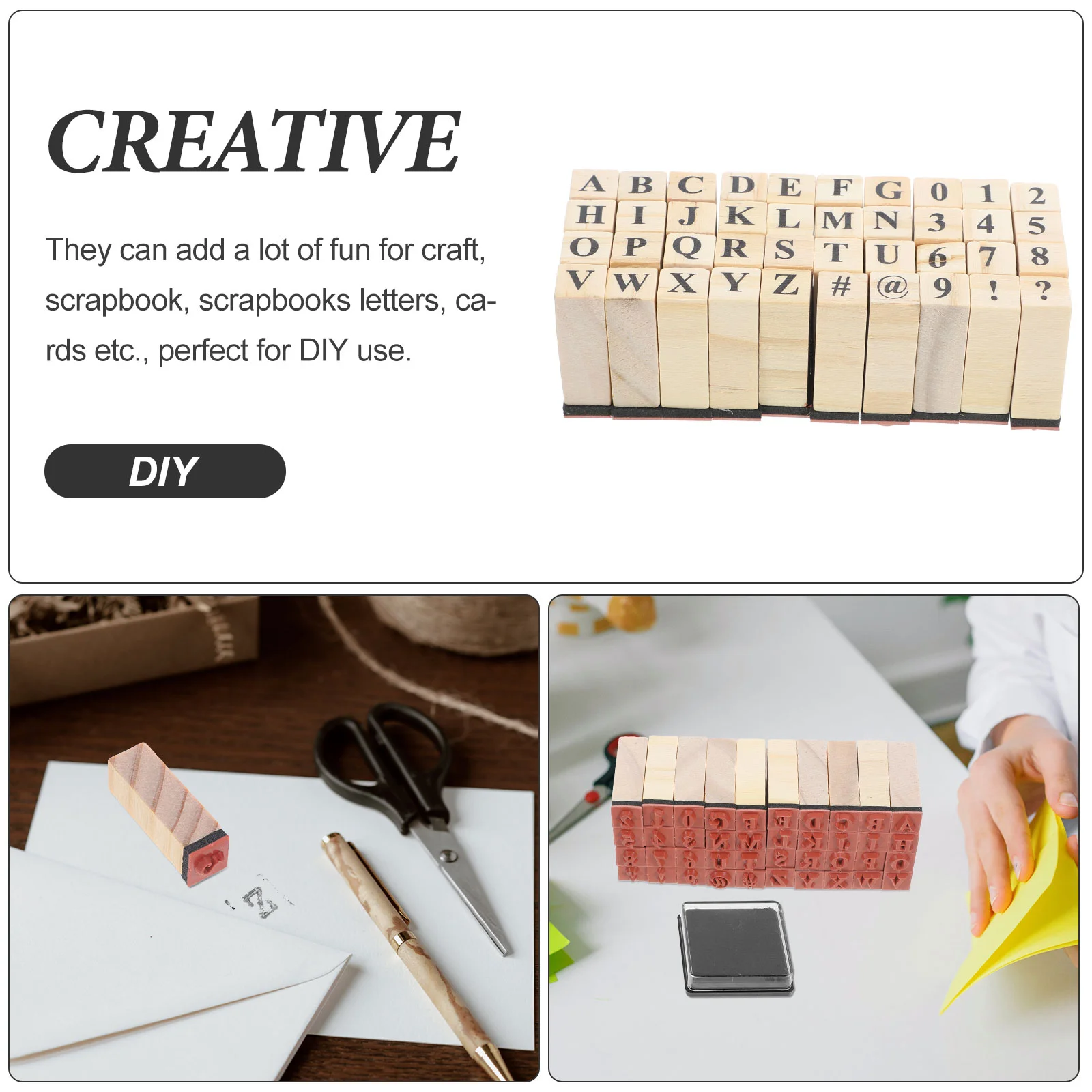 저널 나무 우표, DIY 일기 우표, 레트로 알파벳 우표, DIY 빈티지 나무 우표, 40 개