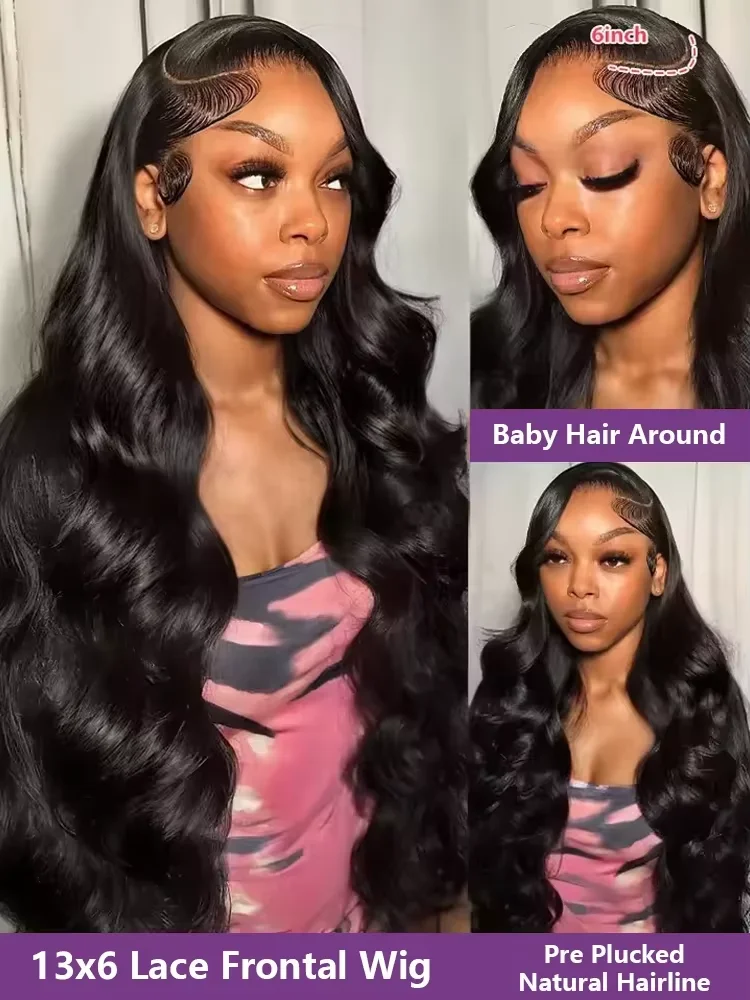 220 Density Body Wave Lace Max-lace Wig Human Hair 13x6 HD Transparent Water Wave Lace Frontal Wig Brazilian Pre Plucked 46Inch