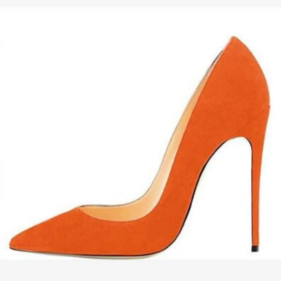 

DIZHUANG shoes Fashion women's high heels. About 12 cm heel height. Pointed toe pumps. Suede all season shoes Fashion Show shoes