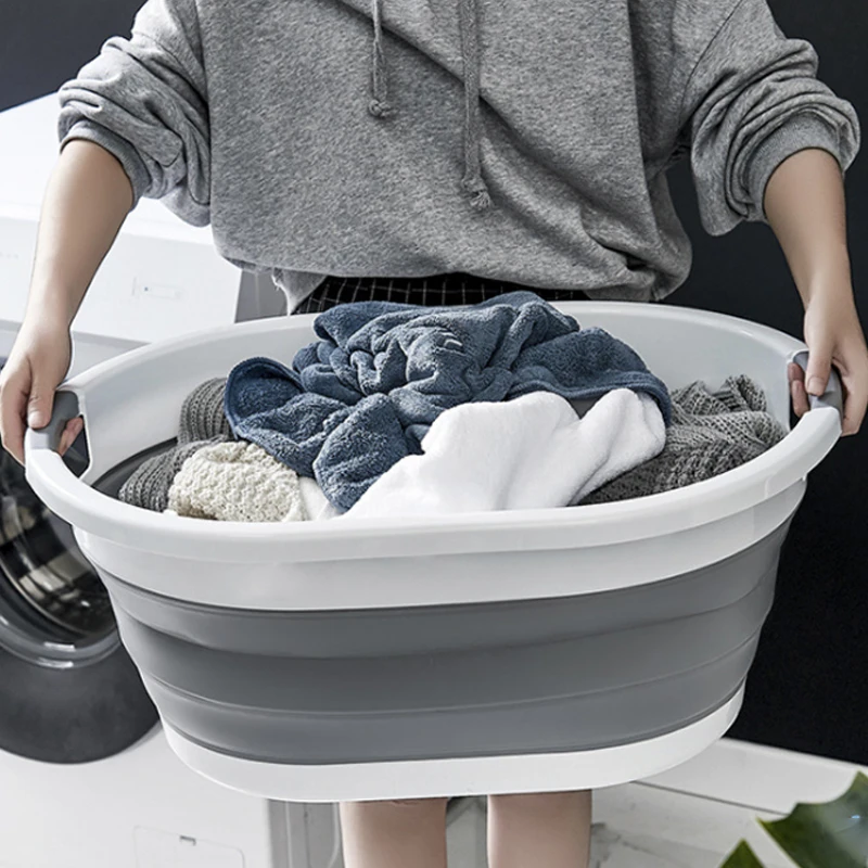 Big Folding Bucket Portable Retractable Plastic Household Thickened Travel Outdoor Car Wash Fishing Collapsible Bucket Storage Folding Storage Bucket
