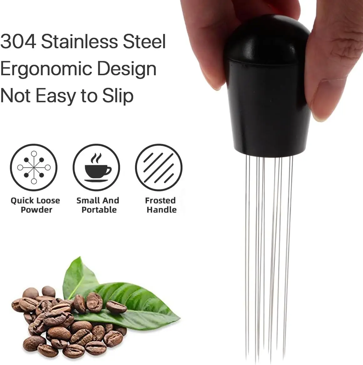 Coffee Stirring Tamper Distributor WDT Tool Espresso Needle Stirrer Tool with Stand 304 Stainless Steel 0.4mm Cafe Accessories