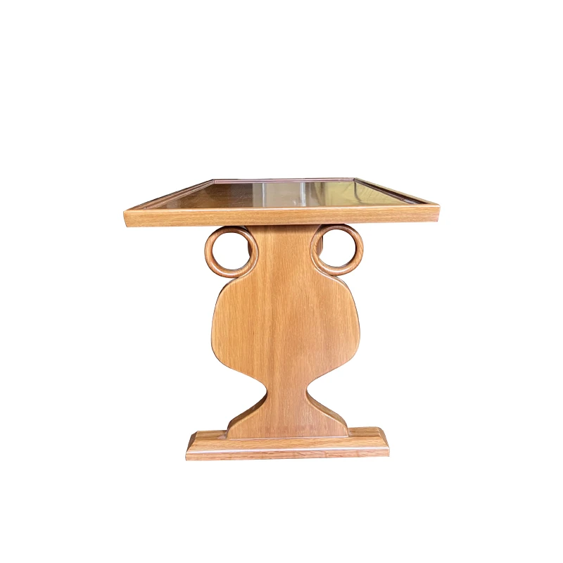 Dark light bay window table and chairs solid wood vintage tea table, tatami mat low chair table and chair combination 8