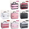 Makeup Case Women Cosmetic Organizer Aluminum Alloy Professional Cosmetic Box Beauty Tattoo Nail Art Supplies Toolbox Suitcase 2