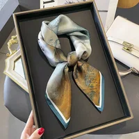 100% Natural Silk Square Scarf Women Hairband Foulard High Quality Bandana Scarves Female Neckerchief Headkerchief Shawl Wrap - Image 2