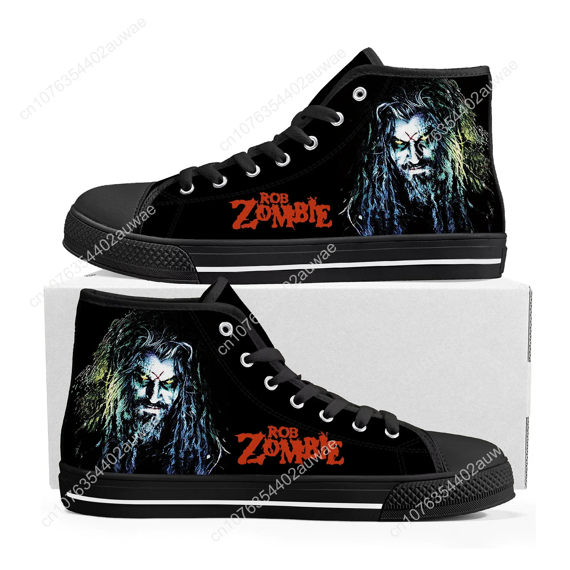 Rob Zombie Rock Singer High Top High Quality Sneakers Men Women Teenager Children Canvas Sneaker Casual Couple Shoes Custom Shoe