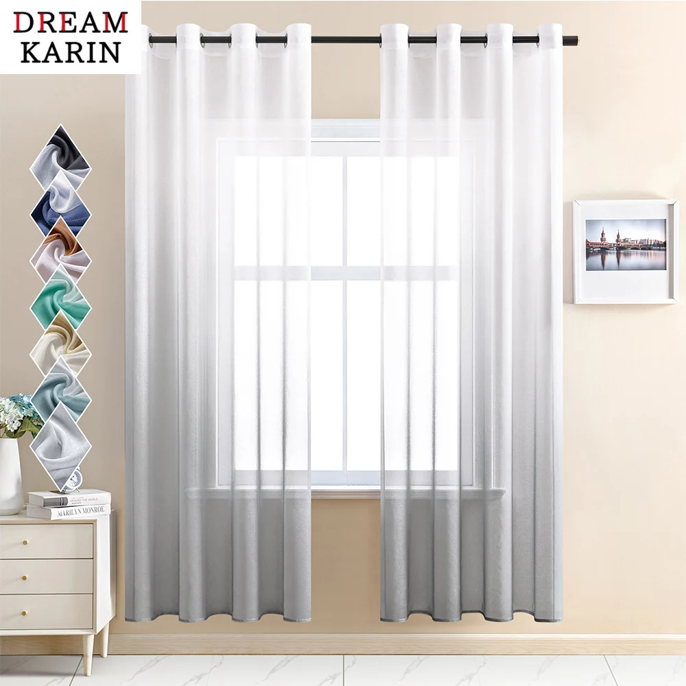 Sheer Curtains Bedroom Living Tulle Window Treatment Drapes Color