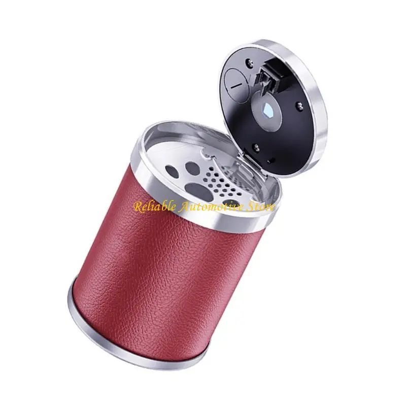 M68B Creative Metal Car Ashtray 뚜껑 및 내장 자동차 내부 연기가 자욱한 냄새 예방 및 야간 사용