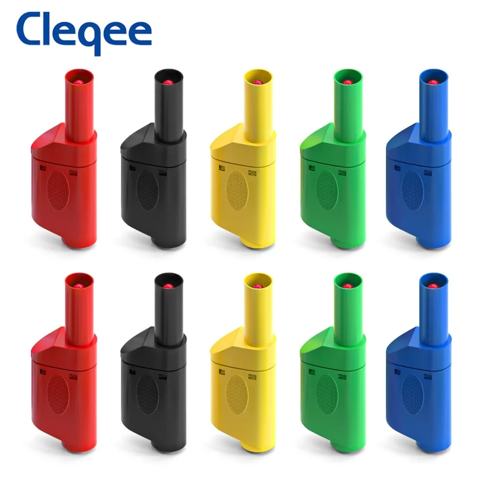Plugue de Banana Empilhável Totalmente Isolado Conector de Cobre Níquel de Segurança 32a Encoberto mm P10038 10 Pcs