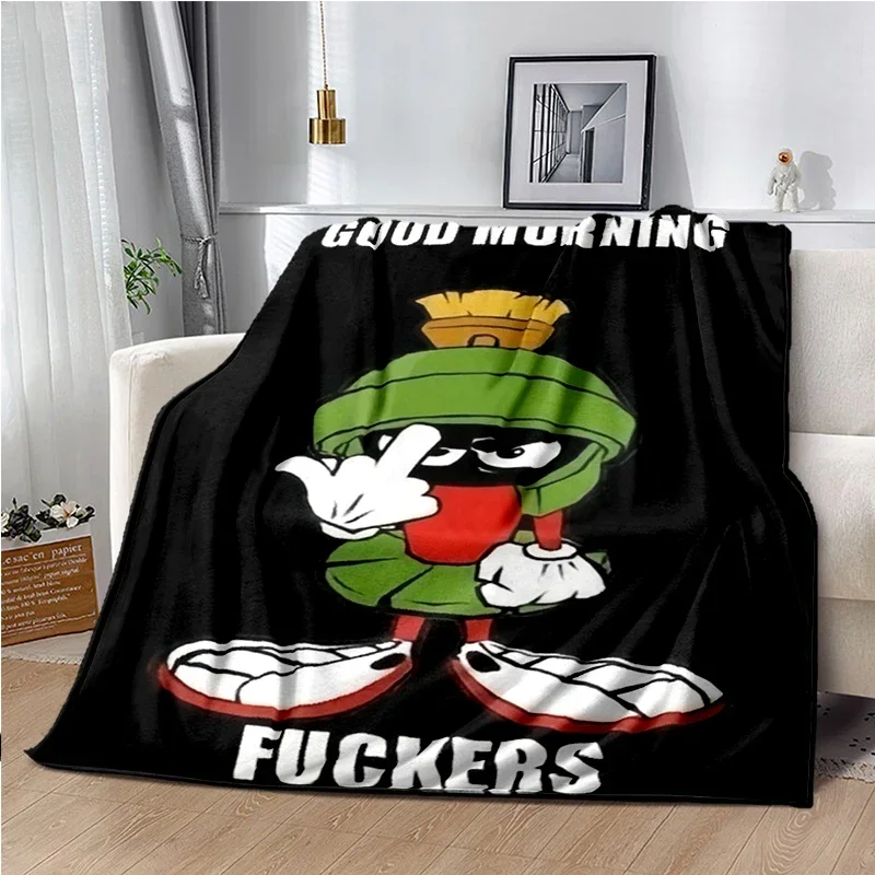 Marvin The Martian Animal Funny Throws Blanket Hiking Picnic Super Soft Quilt Bed Thermal Kawaii Flannel Blanket birthday gift 3