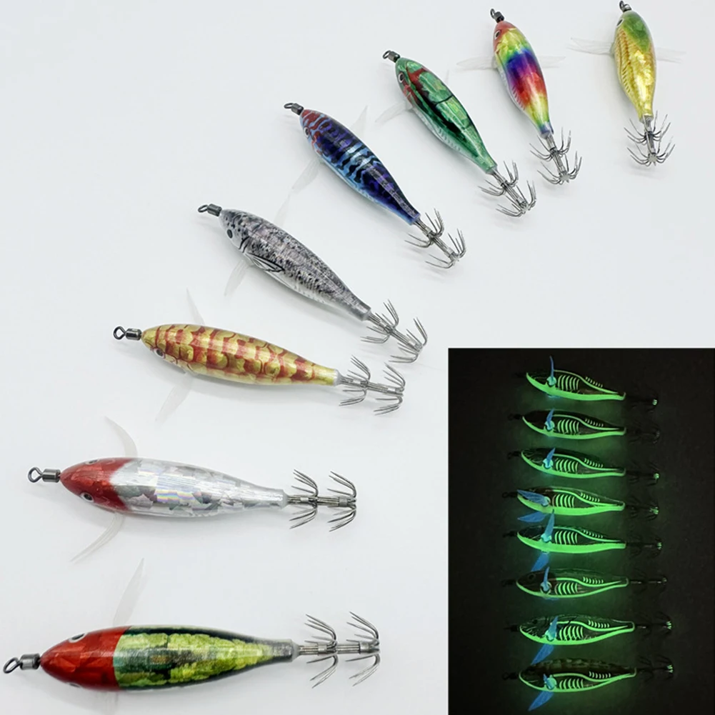 Octopus Cuttlefish Fishing Baits 5.5g Glow Artificial Bait Glow In