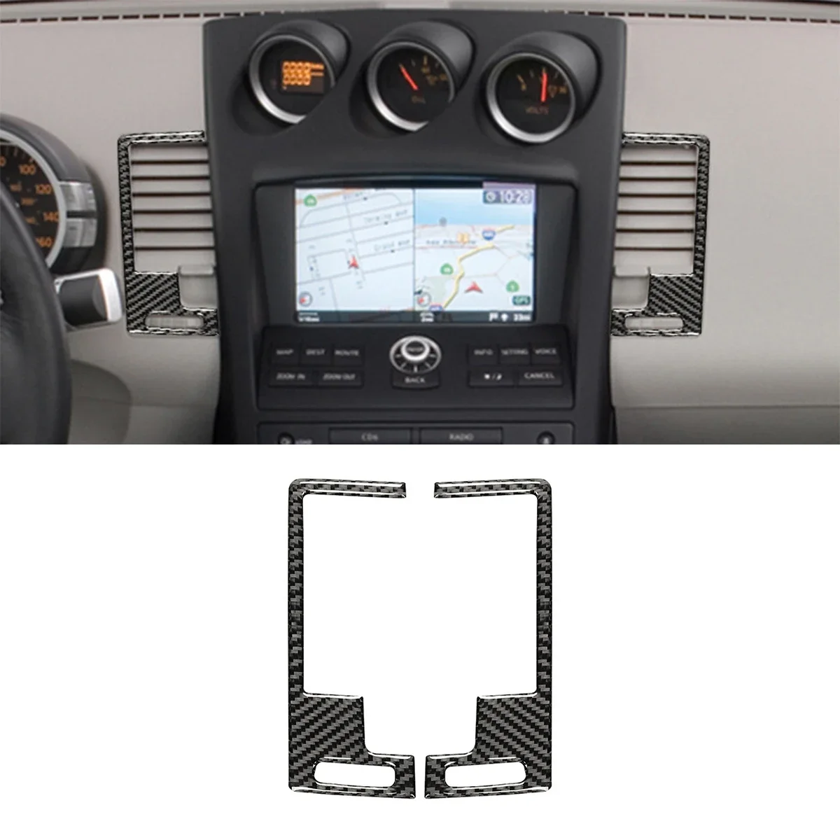 

Carbon Fiber Decal Fittings For Nissan 350z Interior Retrofit Center Vent Vent Car Accessories Ries Car Play Tools