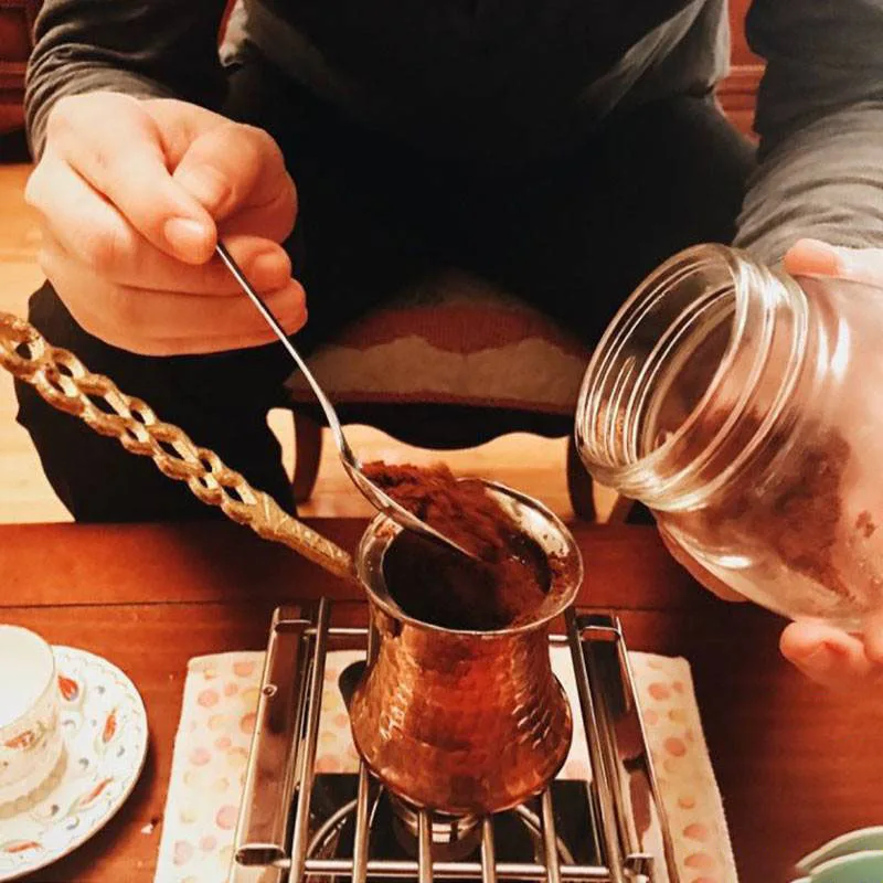 

280ML 1MM Thickened Pure Copper Ottoman Türkiye Coffee Pot Metal Handle